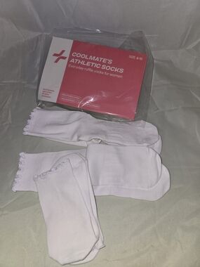 Women's Athletic Socks With Ruffles Size 6-10 - White New